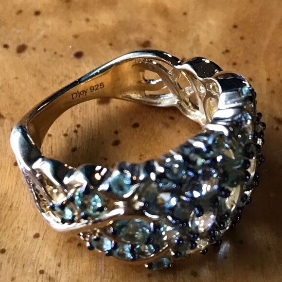 Natural Mint Garnet Sterling Silver 18k Yellow Gold Vermeil Ring Size 7 - Picture 6 of 9